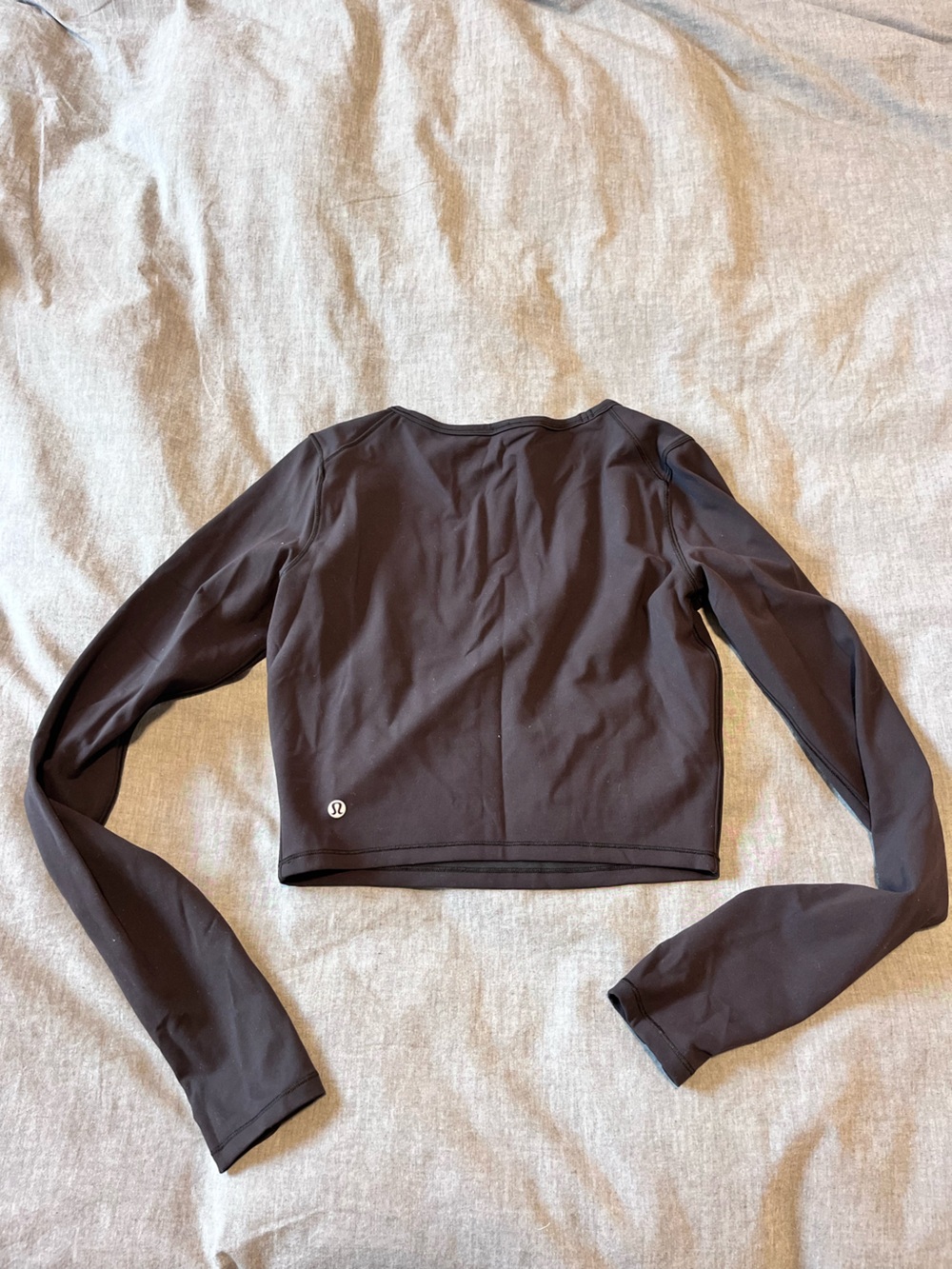 lululemon athletica Black Long Sleeve Cropped Top